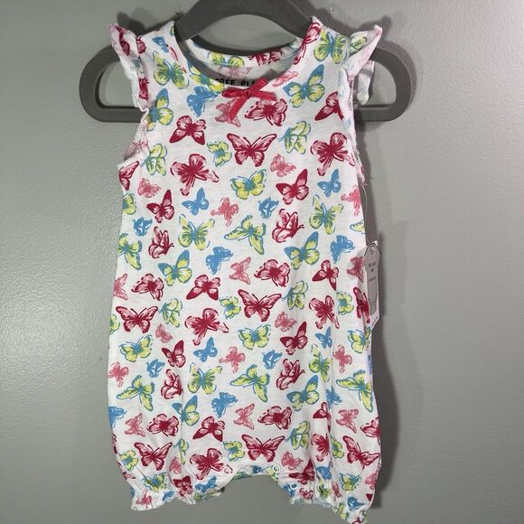 Free planet baby One Piece Romper, white w/ Butterflies, size 12M - Picture 1 of 6